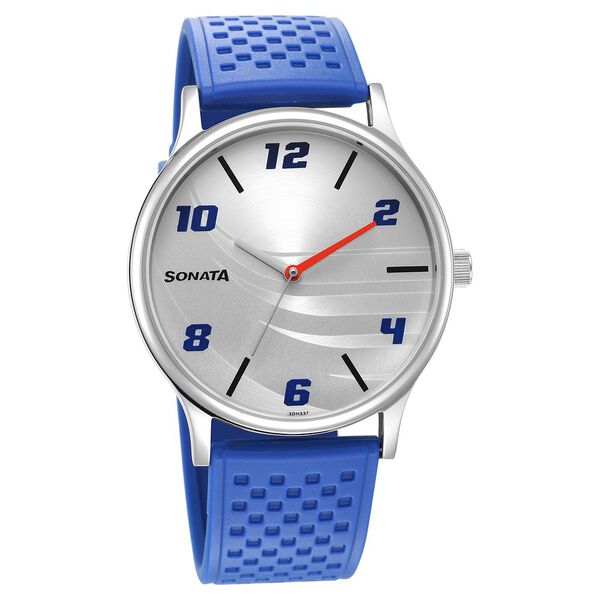Sonata RPM Silver Dial Plastic Strap Watch for Men - image number 0