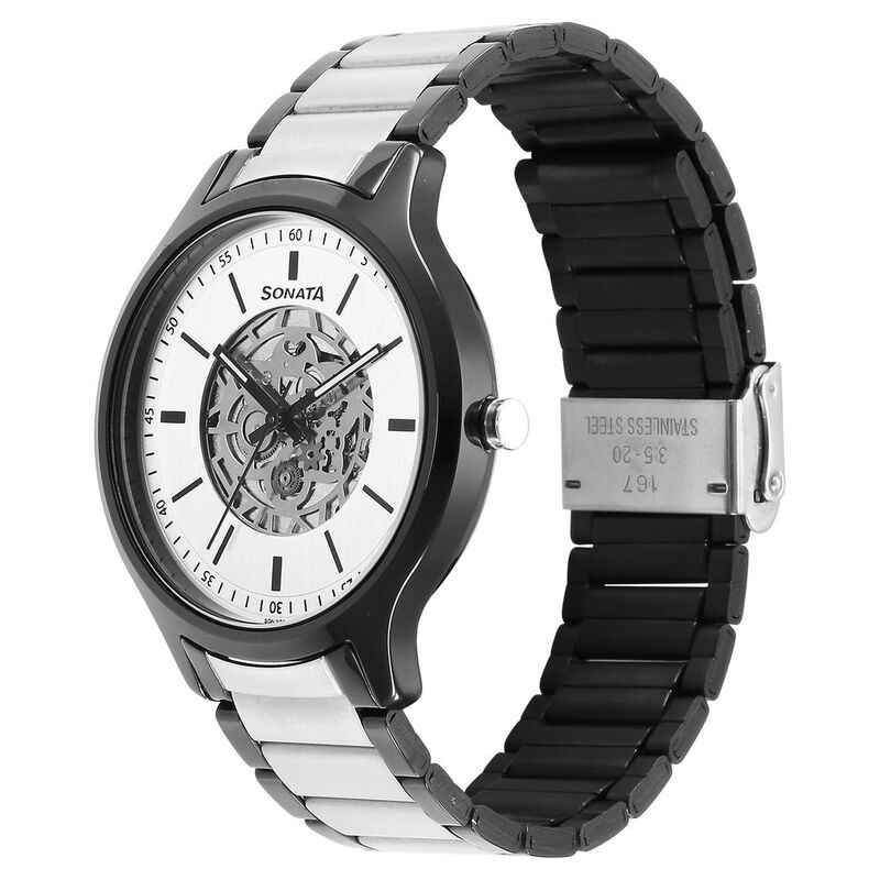 Sonata Unveil Quartz Analog Silver Dial Stainless Steel Strap Watch for Men - image number 1