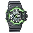 SF Quartz Analog Digital Black Dial PU Strap Watch for Men