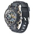 SF Quartz Analog Digital Golden Dial PU Strap Watch for Men - image number 1