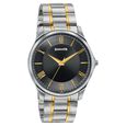 Sonata Traditional Essentials Black Dial Silver & Gold-Tone Stainless Steel Strap Watch - image number 1