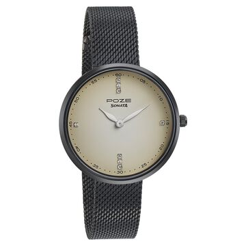 Sonata Poze Quartz Analog White Dial Mesh Strap Watch for Women