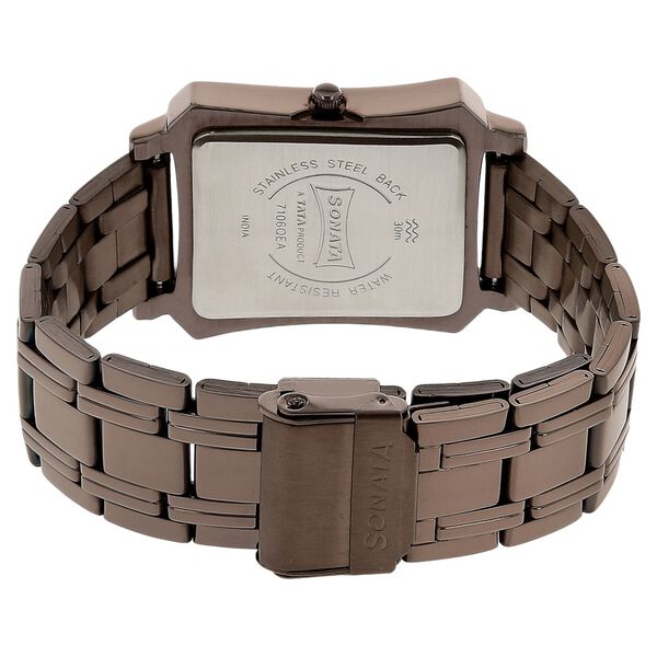 Sonata Quartz Analog Brown Dial Stainless Steel Strap Watch for Men - image number 3