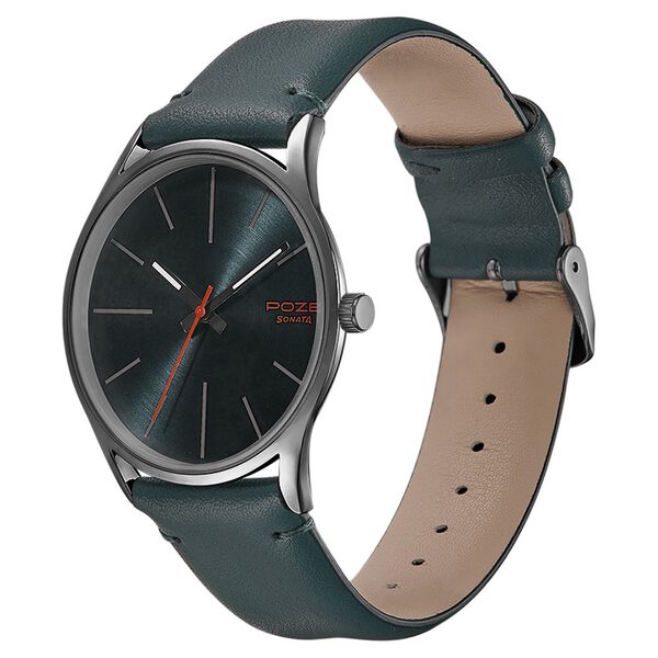 Poze by Sonata Quartz Analog Black Dial PU Leather Strap Watch for Men - image number 2