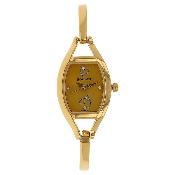 Sonata Quartz Analog Champagne Dial Metal Strap Watch for Women - image number 0