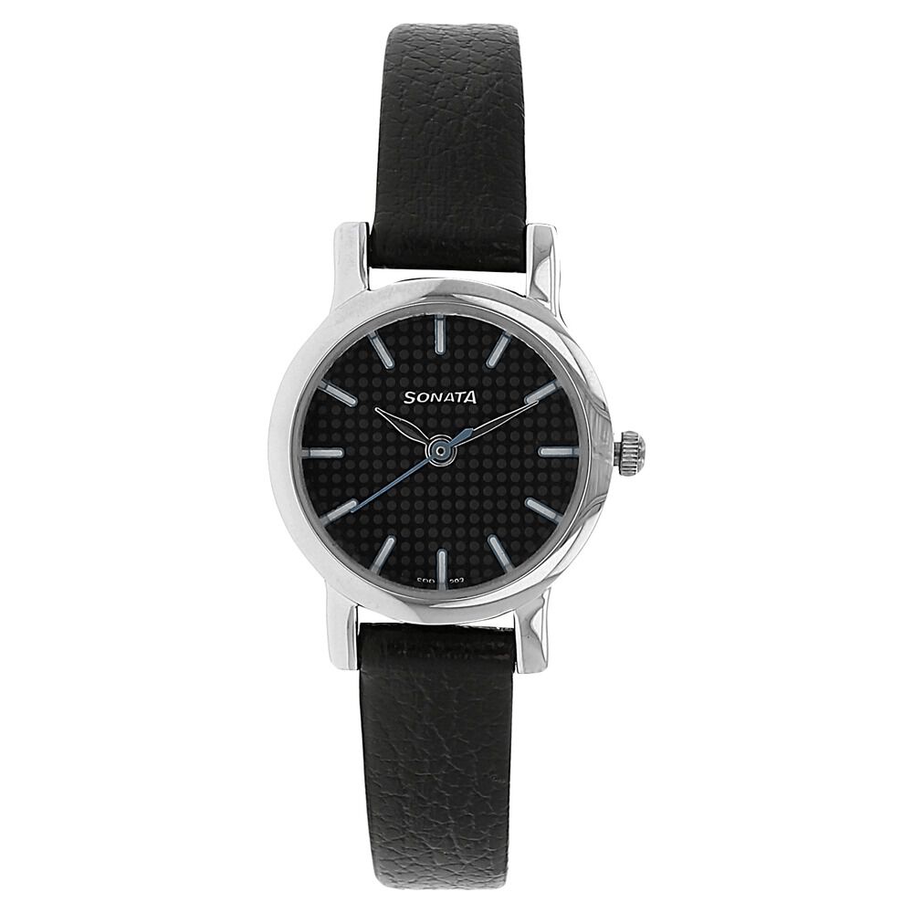 Sonata black strap store watch