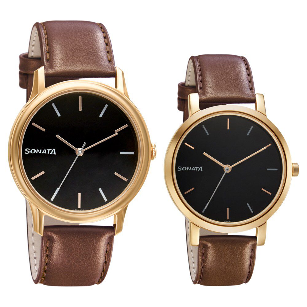 Sonata wrist watch set for couple sale