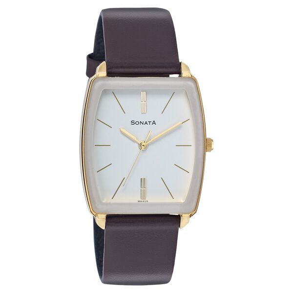 Sonata Quartz Analog White Dial Strap Watch for Men - image number 0