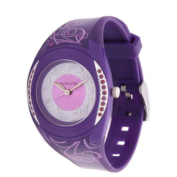 SF Quartz Analog White Dial Plastic Strap Watch for Women - image number 1
