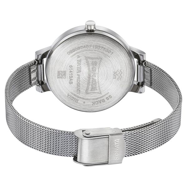 Sonata Silver Lining White Dial Women Watch With Stainless Steel Strap - image number 3