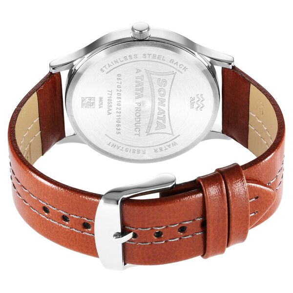 Sonata RPM Blue Dial Leather Strap Watch for Men - image number 3