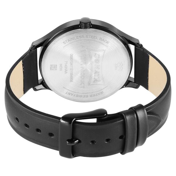 Sonata Quartz Multifunction Grey Dial Leather Strap Watch for Men - image number 3