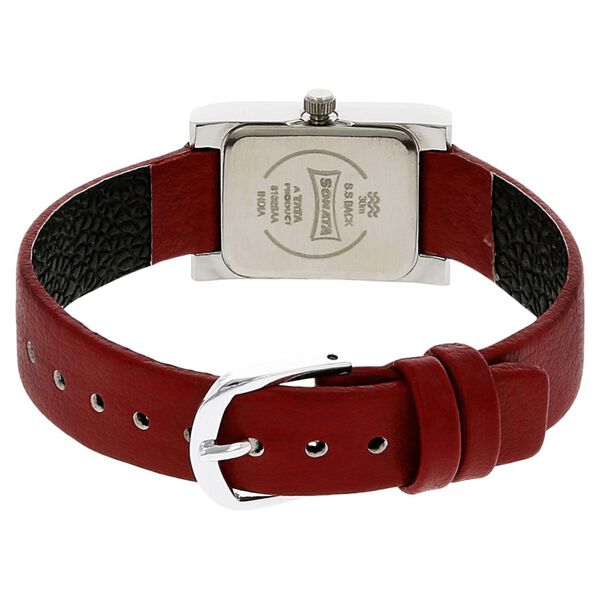 Sonata Quartz Analog Silver Dial Leather Strap Watch for Women - image number 3