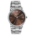 Sonata Aspire Quartz Analog Brown Dial Silver Stainless Steel Strap Watch For Men - image number 1