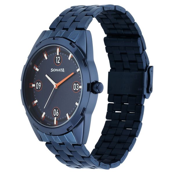 Sonata Blues Quartz Analog Blue Dial Metal Strap Watch for Men - image number 1