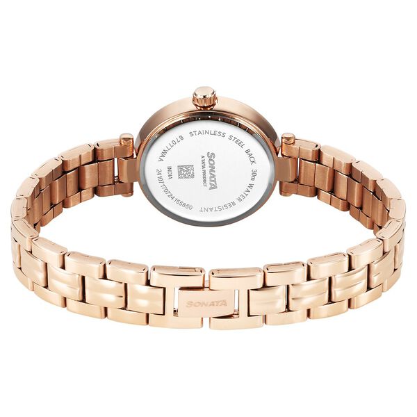 Sonata Wedding Quartz Analog Off White Dial Stainless Steel Strap Watch For Women - image number 3