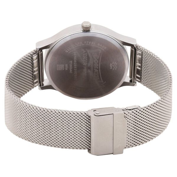 Sonata Knot Blue Dial Stainless Steel Strap Watch for Men - image number 4