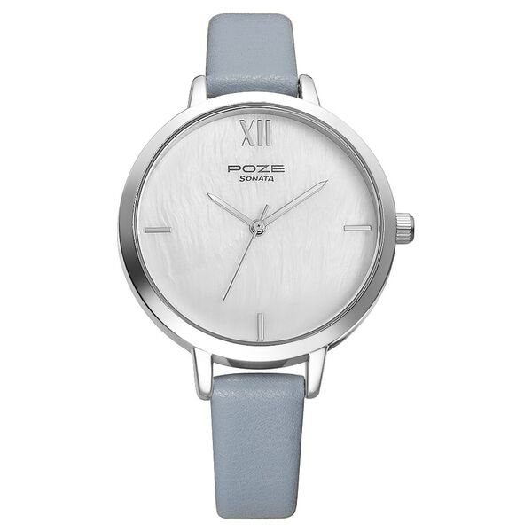 Poze by Sonata Quartz Analog White Dial PU Leather Strap Watch for Women - image number 0