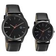 Sonata Quartz Analog with Date Black Dial Leather Strap Watch for Couple - image number 0