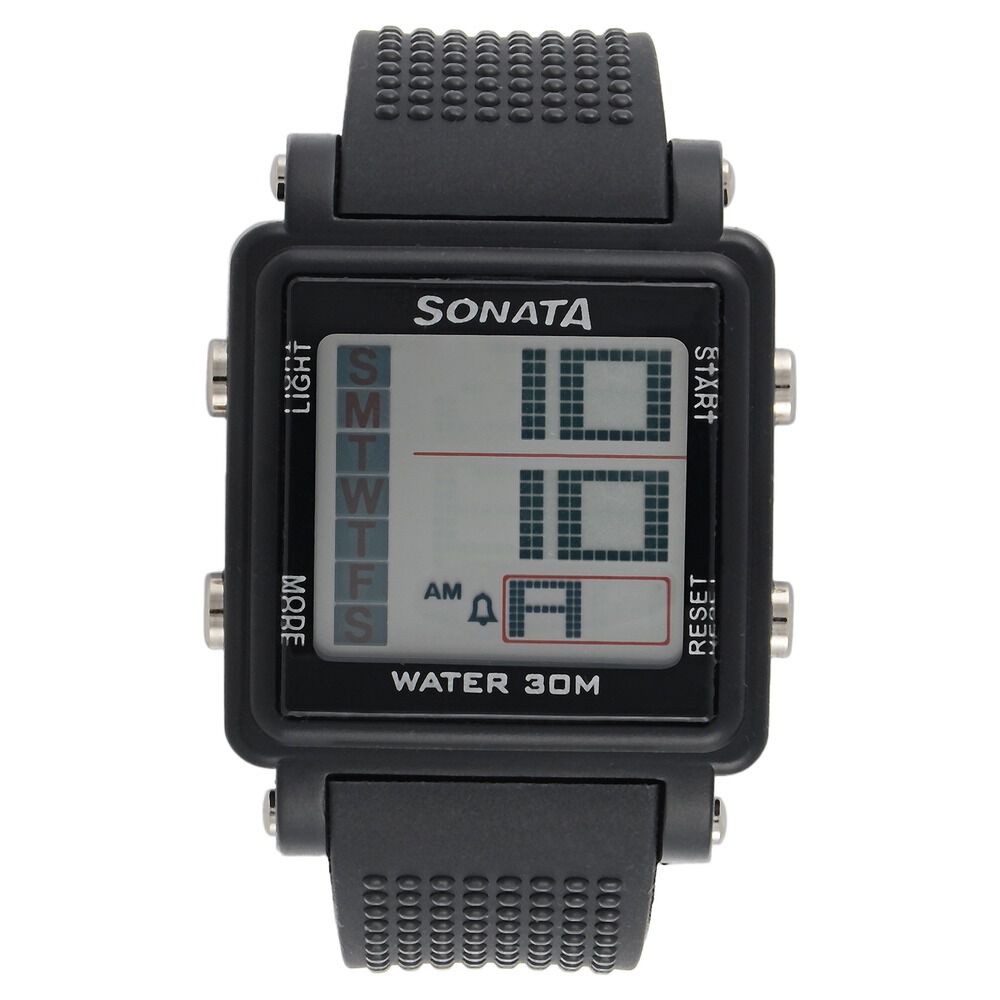 SF Digital Dial Black Plastic Strap Watch for Men