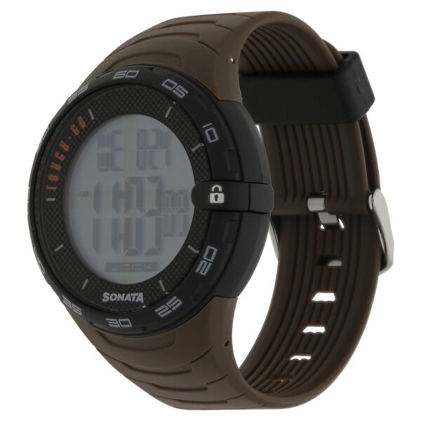 SF Digital Dial Brown Plastic Strap Watch for Men - image number 1