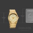 Sonata Festive Quartz Analog Golden Dial Metal Strap Watch For Men - image number 3