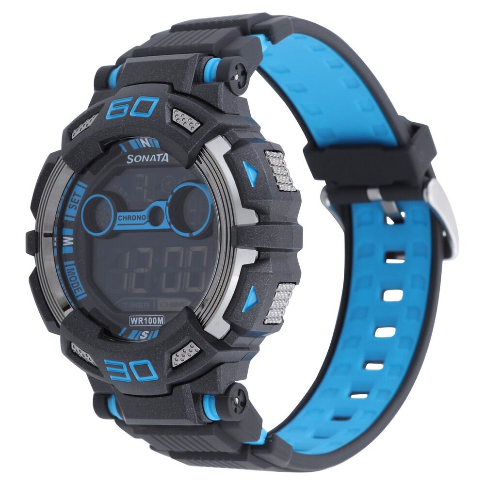 Buy Online SF Digital Dial Plastic Strap Watch for Men np77009pp02 Sonata