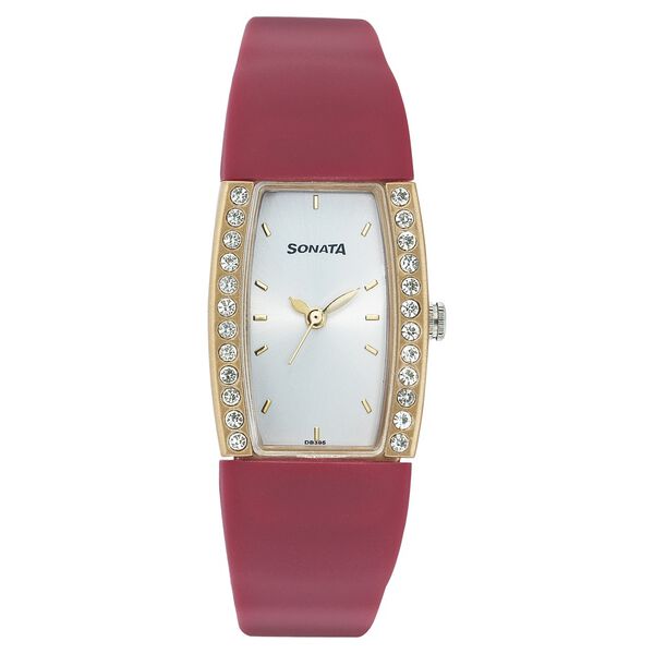 Sonata Quartz Analog Silver Dial Strap Watch for Women - image number 0