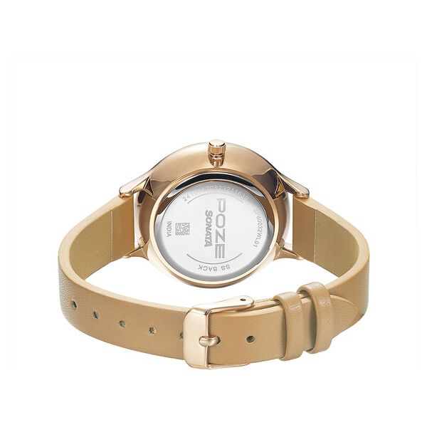 Poze by Sonata Quartz Analog Pink Dial PU Leather Strap Watch for Women - image number 3