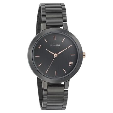 Sonata Play Anthracite Dial Women Watch With Stainless Steel Strap