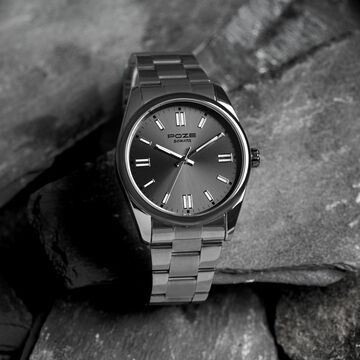 Sonata Poze Quartz Analog Grey Dial Grey Stainless Steel Strap Watch For Men