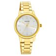 Sonata Classic Gold Black Dial Metal Strap Watch for Women