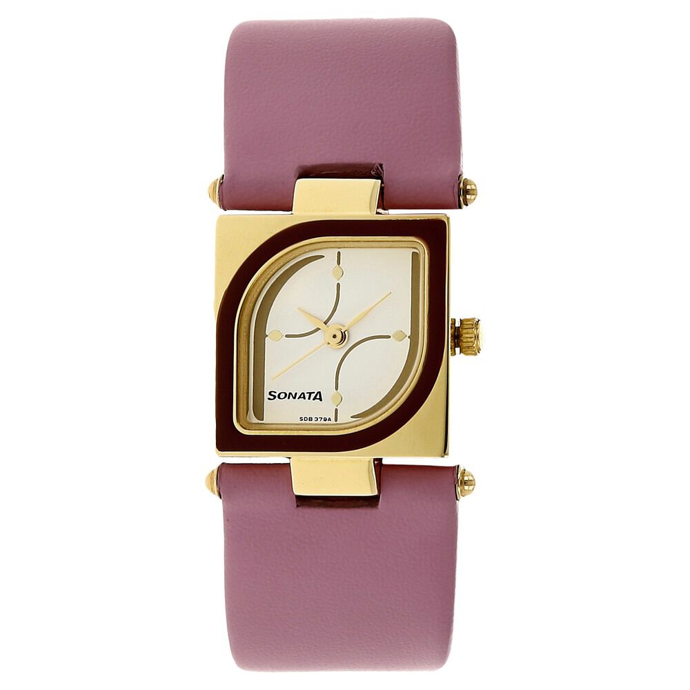 Sonata ladies watch best sale leather strap