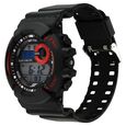 SF Digital Round Round Shaped Dial Black PU Strap Watch For Men - image number 1