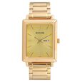 Sonata Quartz Analog with Day and Date Champagne Dial Leather Strap Watch for Men