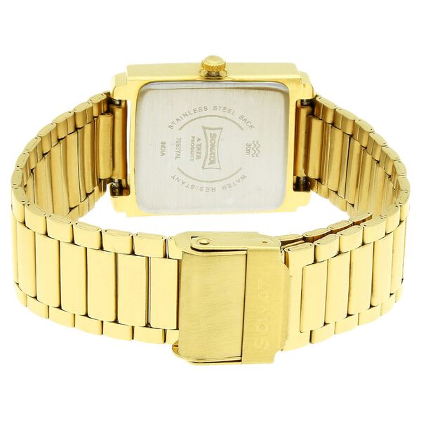 Sonata Quartz Analog with Day and Date Champagne Dial Metal Strap Watch for Men - image number 3