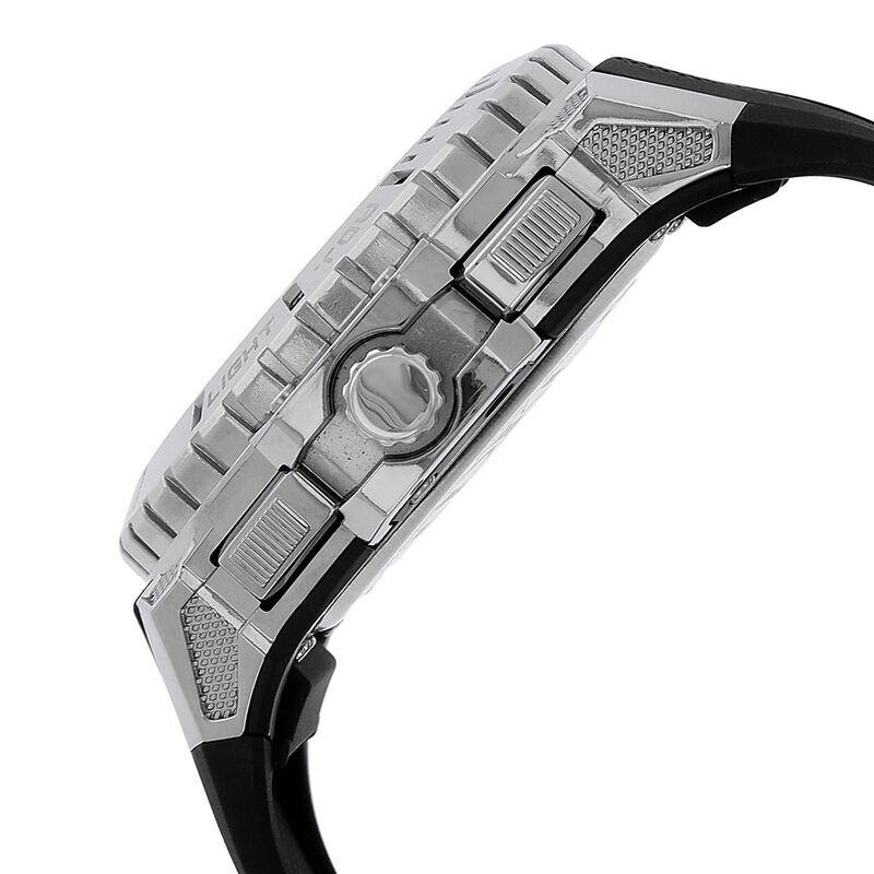 SF Quartz Analog Digital Silver Dial Plastic Strap Watch for Men - image number 2