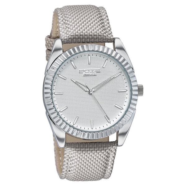 Poze By Sonata Quartz Analog White Dial Grey Nylon Strap Watch For Men - image number 2