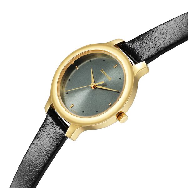 Sonata Gold Edit Grey Dial Women Watch With Leather Strap - image number 2