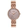 Poze Poze Quartz Analog Beige Dial Rose Gold Metal Strap Watch For Women - image number 1