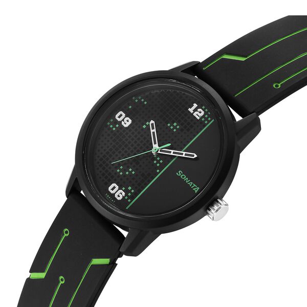 Sonata Volt Quartz Analog Black Dial Polyurethane Strap Watch for Men - image number 1