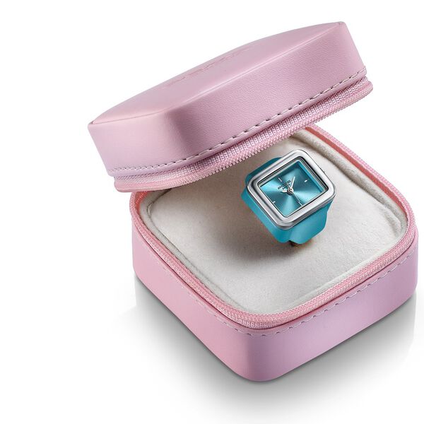 Ring Watch By Sonata Quartz Analog Blue Dial Silver Metal Strap Watch For Women - image number 5