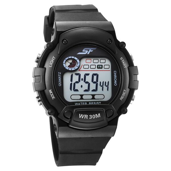 Sonata Digital Dial Black Plastic Strap Watch for Men - image number 0