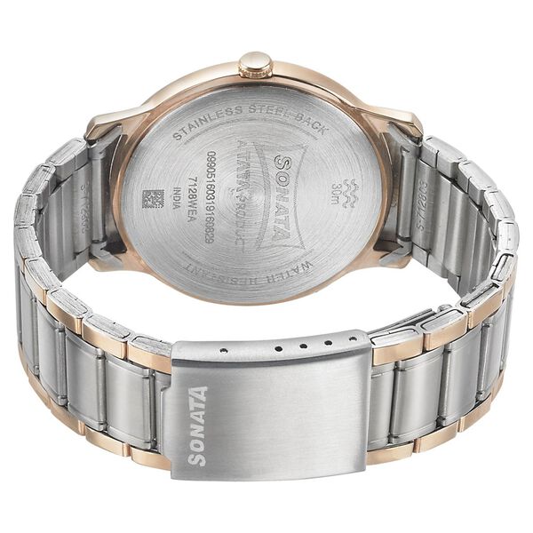Sonata Beyond Gold Quartz Analog Blue Dial Metal Strap Watch for Men - image number 3