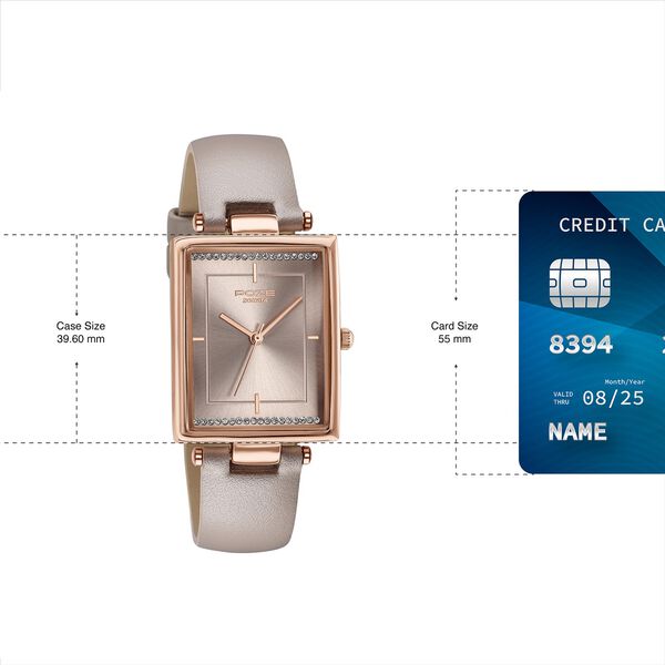 Poze By Sonata Quartz Analog Beige Dial Beige Leather Strap Watch For Women - image number 3