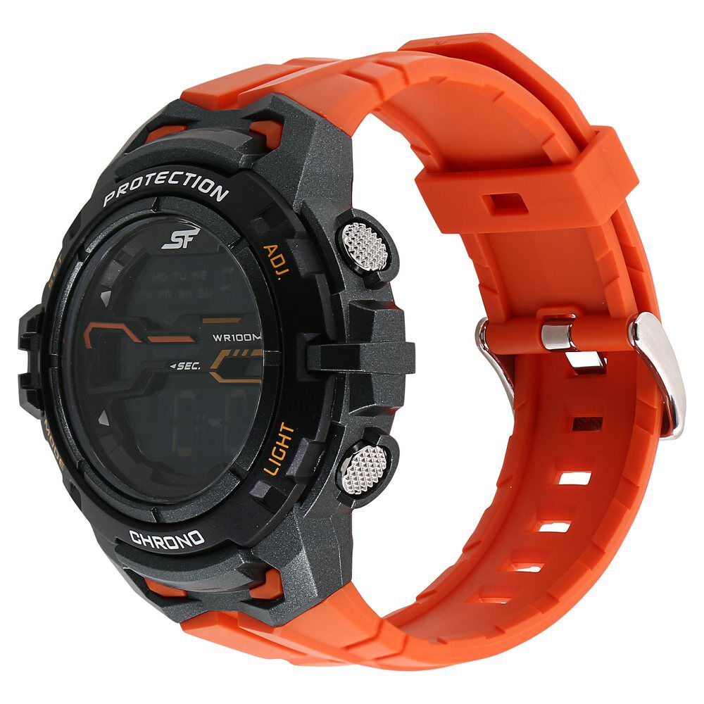 Buy Online SF Super Fibre Digital Dial Plastic Strap Watch for Men np77076pp02 Sonata