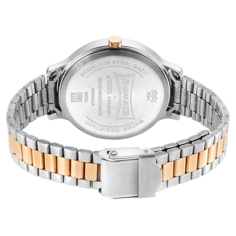 Buy Online Sonata Play Rose Gold Dial Watch for Women ns87050km01 Sonata
