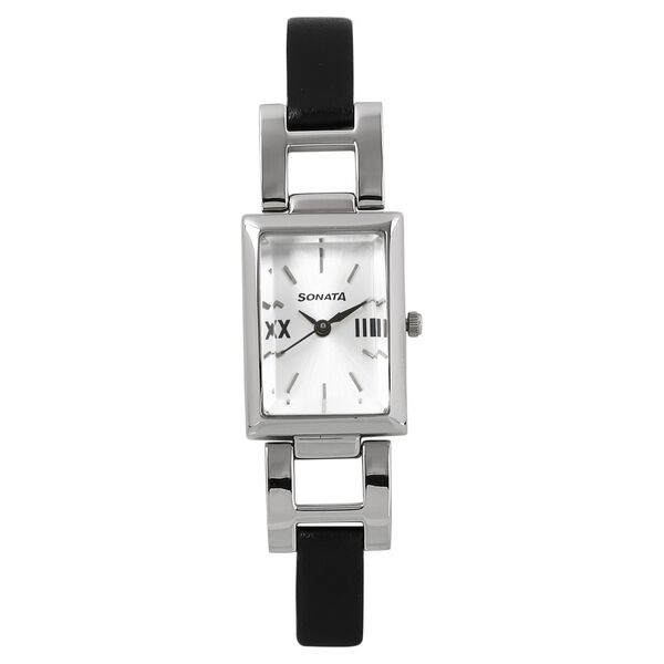 Sonata Quartz Analog White Dial Leather Strap Watch for Women - image number 0