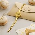 Poze Poze Quartz Analog Pink Dial Rose Gold Metal Strap Watch For Women