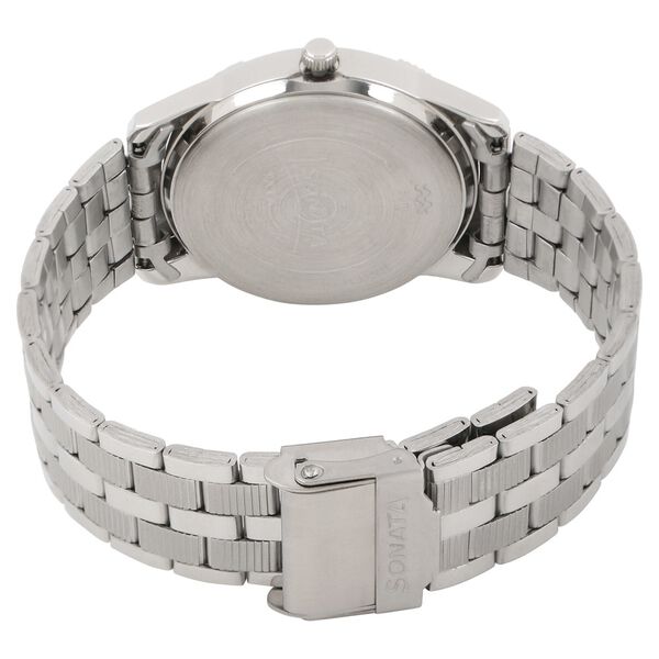 Sonata Quartz Analog Silver Dial Stainless Steel Strap Watch for Men - image number 3